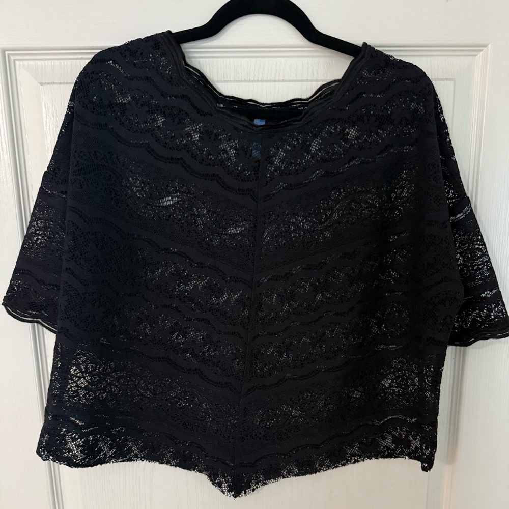 Free People Black Lace Blouse
